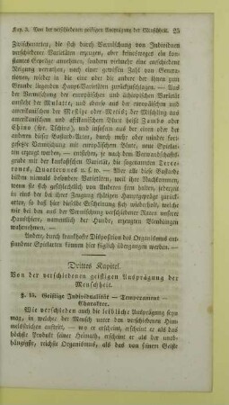 Drittes Kapitel. Von der verschiedenen geistigen Ausprägung der Menschheit