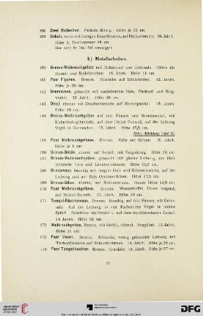 b) Metallarbeiten (Nr. 160-281)