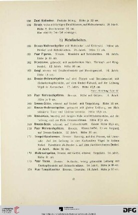 b) Metallarbeiten (Nr. 160-281)