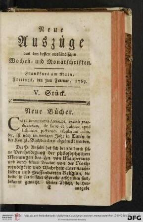 (V. Stück. Freitags, den 3ten Februar, 1769 - VIII. Stück. Freitags, den 24ten Februar, 1769)
