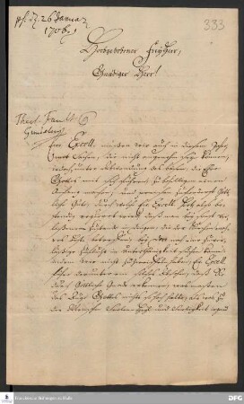 Brief von Joachim Just Breithaupt, Paul Anton und August Hermann Francke an Marquard Ludwig von Printzen.