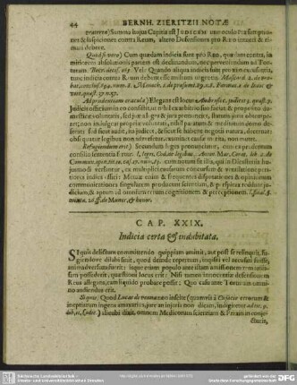 Cap. XXIX. Indicia certa & indubitata
