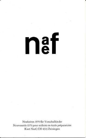 Spielzeug-Produktprospekt "Neuheiten 1979 für Vorschulkinder" des Unternehmens Kurt Naef Spielzeug