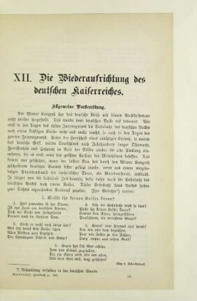 XII. Die Wiederaufrichtung des deutschen Kaiserreiches