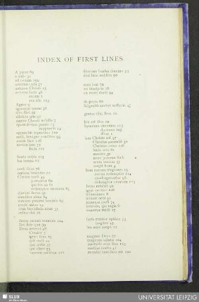 Index of first lines