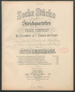 No. 4: Adagio aus dem Quartett No. 2 : (op: 125. No. 1.)