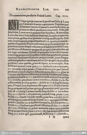 25. De numeratione parallaxis Solis et Lunae.