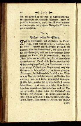No. 17. Pulver wider die Säure.