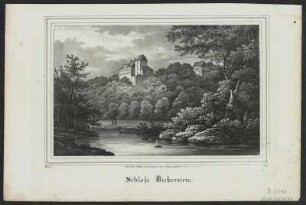 Ansicht von Schloss Bieberstein, Lithographie, 1836 : Schloß Bieberstein / Nach der Natur gez. von Witthoeft. Lith. von C. W. Arldt. - [Dresden] : [Pietzsch] , [1836]. - 1 Kunstblatt : Lithogr. ; 19 x 12 cm