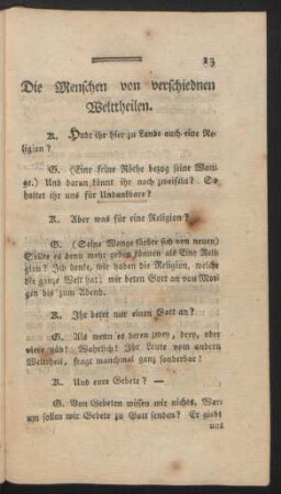 Die Menschen von verschiednen Welttheilen
