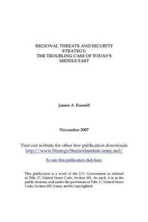 Regional threats and security strategy : the troubling case of today's Middle East