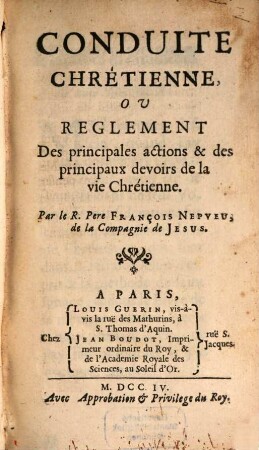Conduite chretienne