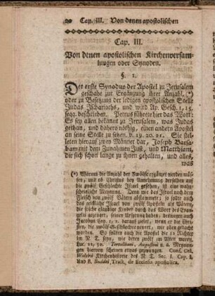 Cap. III. Von denen apostolischen Kirchenversammlungen oder Synoden.