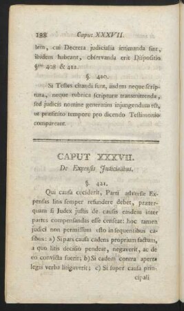Caput XXXVII. De Expensis Iudicialibus