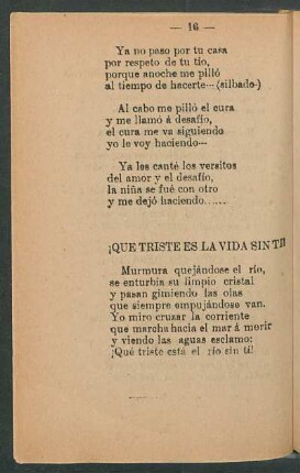 ¡Que triste es la vida sin ti!