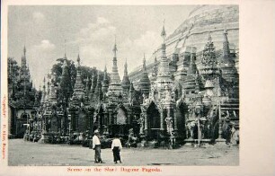 Scene on the Shwè Dagone Pagoda.