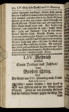 LIV. Gespräch. Vom Grösten Krieg. - LVII. Gespräch. Von Der Tyrannischten und gelindesten Obrigkeit.