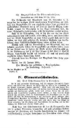 Das Schulbauwesen in Preußen : [IV. Elementarschulwesen]