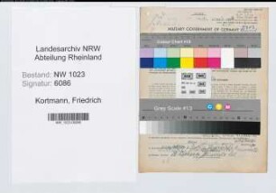 Entnazifizierung Friedrich Kortmann , geb. 15.10.1906 (Polizeibeamter)
