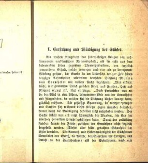 I. Entstehung und Würdigung des Stückes.
