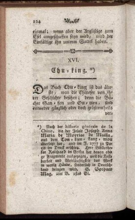 XVI. Chu-king. - XX. Kunstgeschmack des letztverstorbenen Kaisers Kienlong.