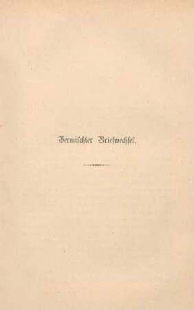 Vermischter Briefwechsel