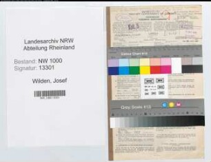 Entnazifizierung Josef Wilden, geb. 13.12.1912 (Beamter)