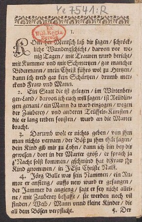 Kom her Mentsch laß dir sagen/ schröck=liche Wundergschicht/