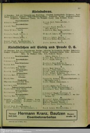 Kleinförstchen mit Siebitz und Preske