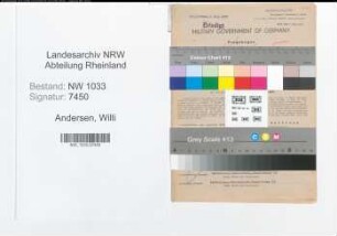 Entnazifizierung Willi Andersen , geb. 01.12.1901 (Polizeibeamter)
