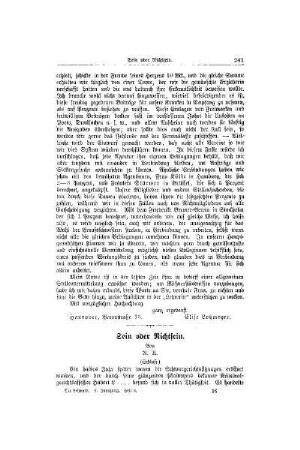 Sein oder Nichtsein : (Schluß)