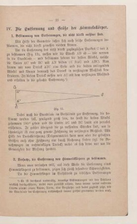 IV. Die Entfernung und Größe der Himmelskörper