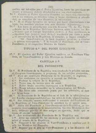 Capítulo 1.° - Del Presidente.