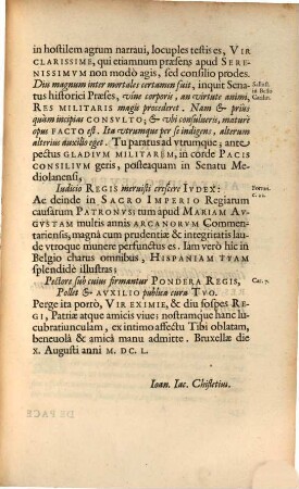 De Pace Cum Francis Ineunda Consilium A Praeteritorum Exemplis : Missum In Hispaniam Anno MDCXLVII, Nunc Vero Publici Iuris Factum ...