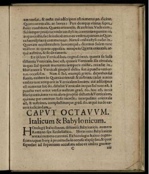 Caput Octavum. Italicum & Babylonicum