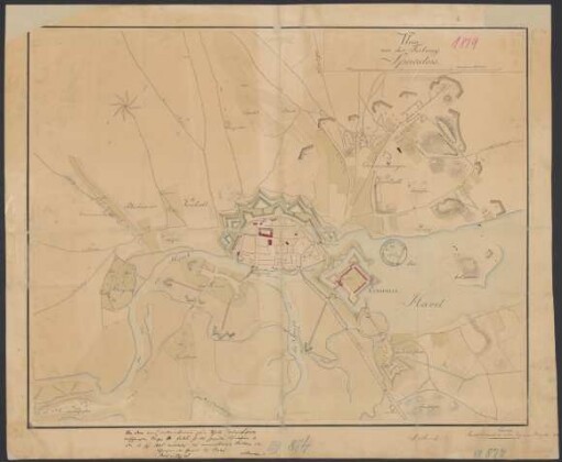 Plan von der Festung Spandow