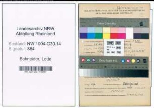 Entnazifizierung Lotte Schneider , geb. 05.05.1896 ()