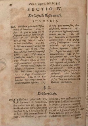 Sectio IV. De Objecto Testamenti.