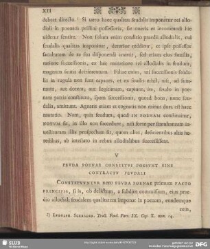 V Feuda Poenae Constitui Possunt Sine Contractu Feudali