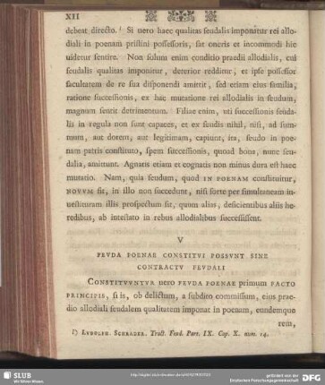 V Feuda Poenae Constitui Possunt Sine Contractu Feudali