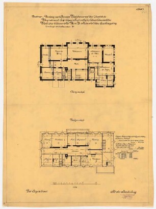 Villa Dr. Richard Schöne, Berlin-Grunewald: Grundriss OG und Dachgeschoss, 1:100