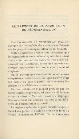 Le Rapport De La Commission De Réorganisation