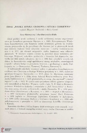 [1.]1951: Dział "Polska sztuka Chechowa i sztuka Cerkiewna"