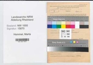Entnazifizierung Marta Hommel, geb. 26.02.1908 ()