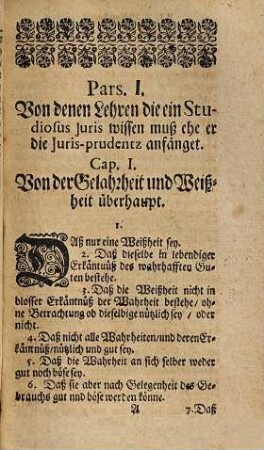 Summarischer Entwurff Derer Grundlehren, Die einem Studioso Juris zu wissen, und auff Universitäten zu lernen nöthig