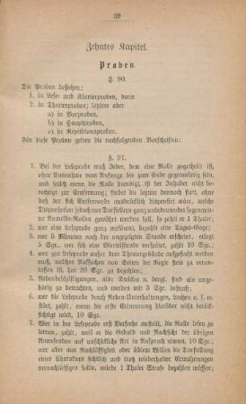 Zehntes Kapitel. Proben