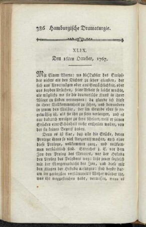 XLIX. Den 16ten October, 1767