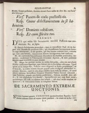 De Sacramento Extremæ Unctionis.