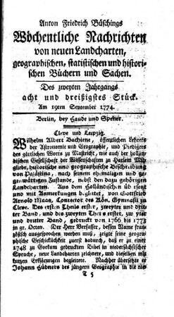 Acht und dreißigstes Stück