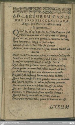 Ad Lectorem Candidum